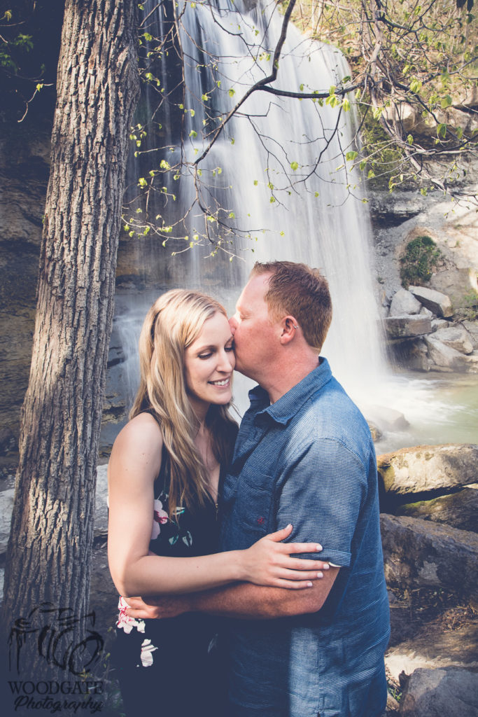 Waterfall engagement photos ontario