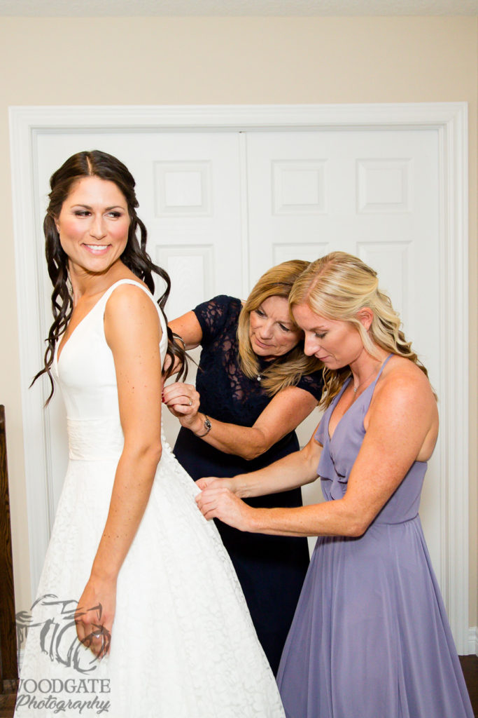 bride getting dressed in london ontario