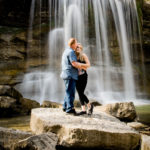 Engagement photos at Rock Glen waterfall