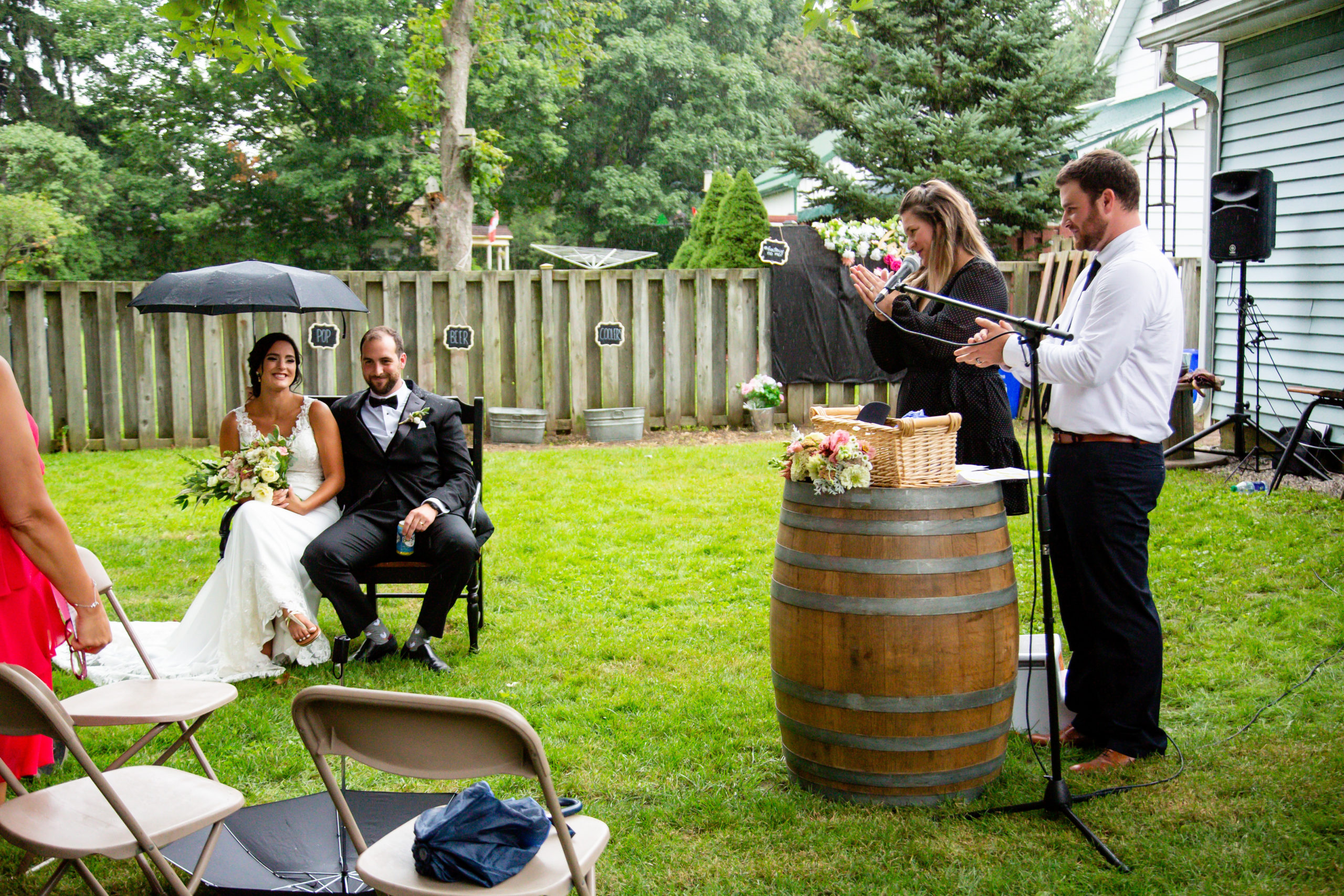 Backyard Covid wedding London Ontario