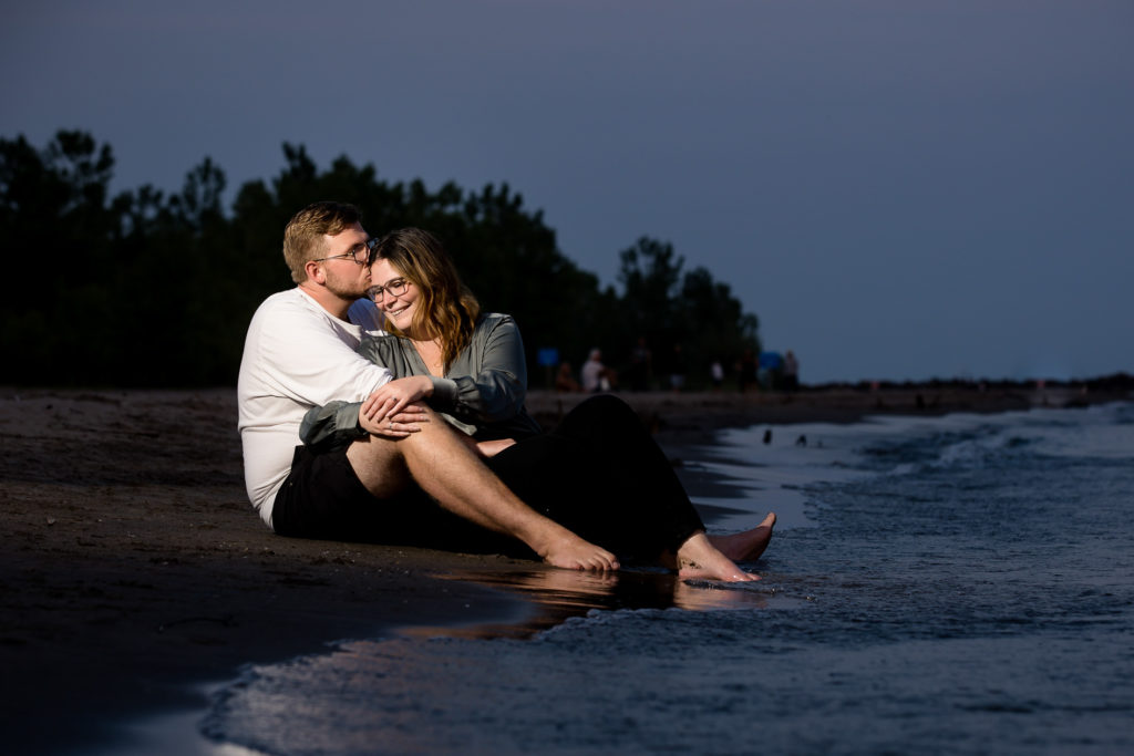 Port Burwell Provincial Park Engagement Session night portrait