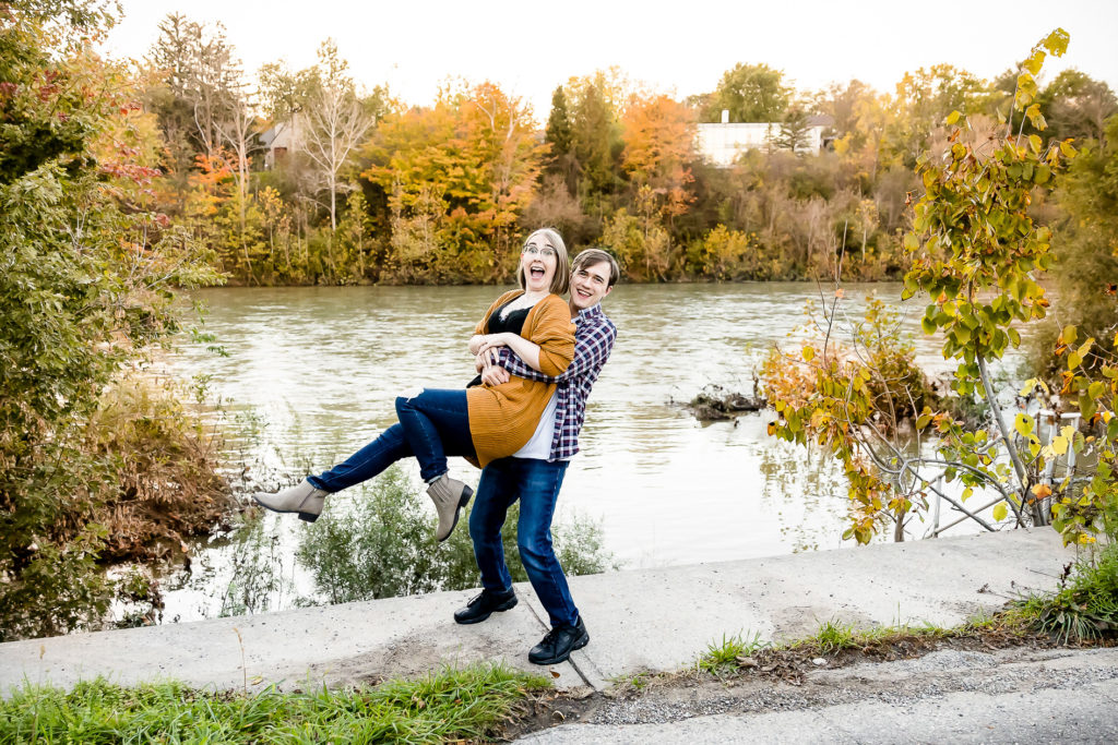 Fun fall engagement photos London Ontario