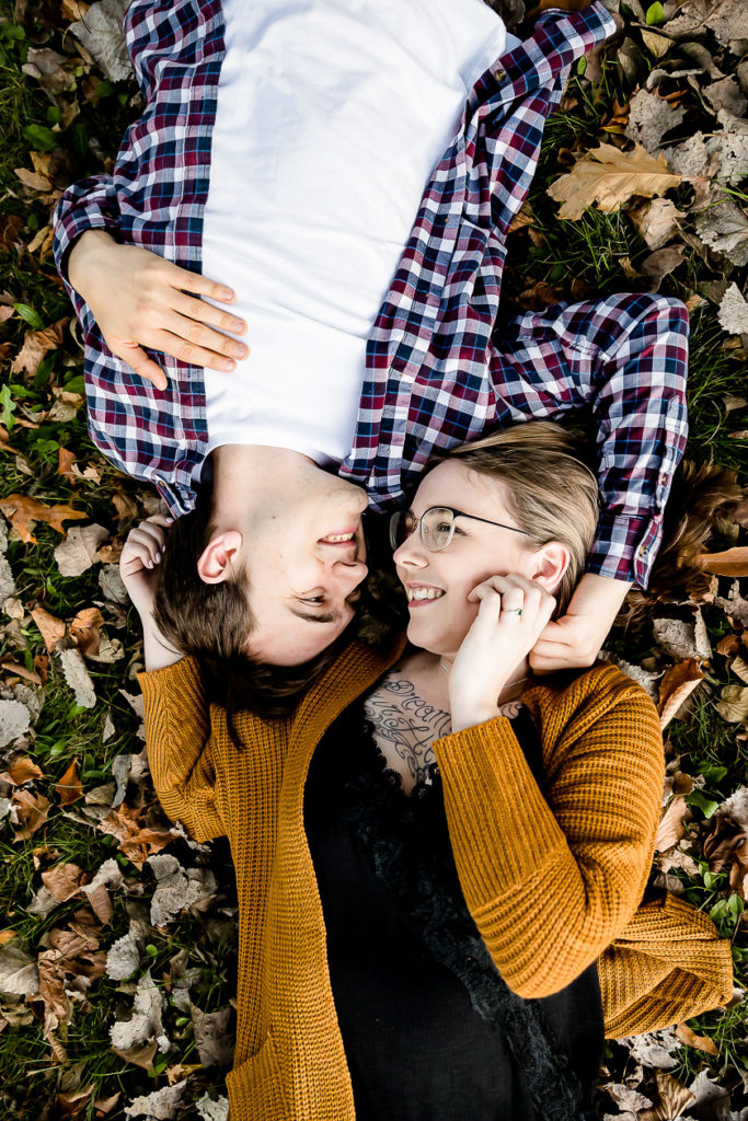 Fun fall engagement photos London Ontario