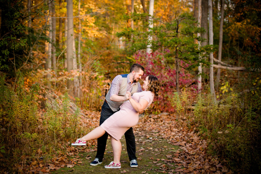 Fall engagement photos Civic Gardens