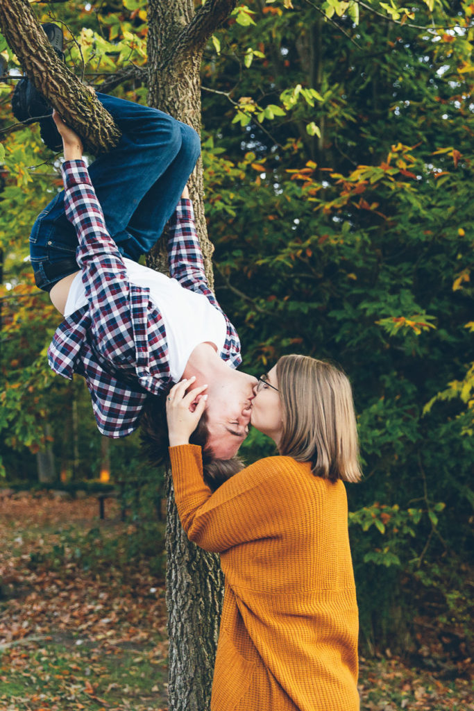 Fun fall engagement photos London Ontario