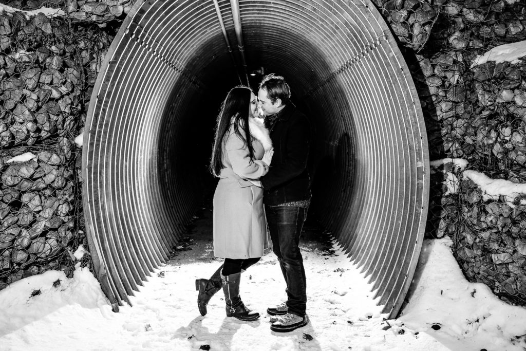 Winter engagement photography Springwater Conservation Area