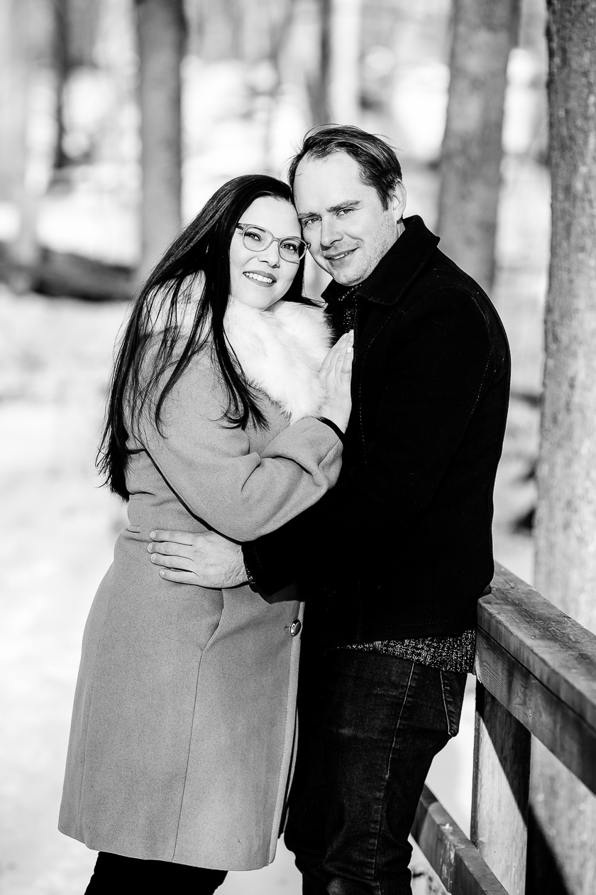 Winter engagement photography Springwater Conservation Area