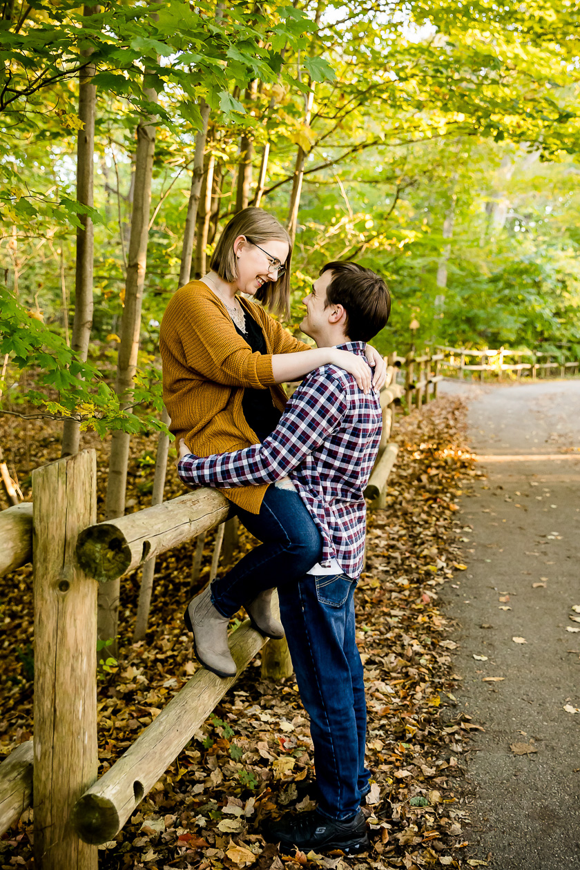 Fun fall engagement photos London Ontario