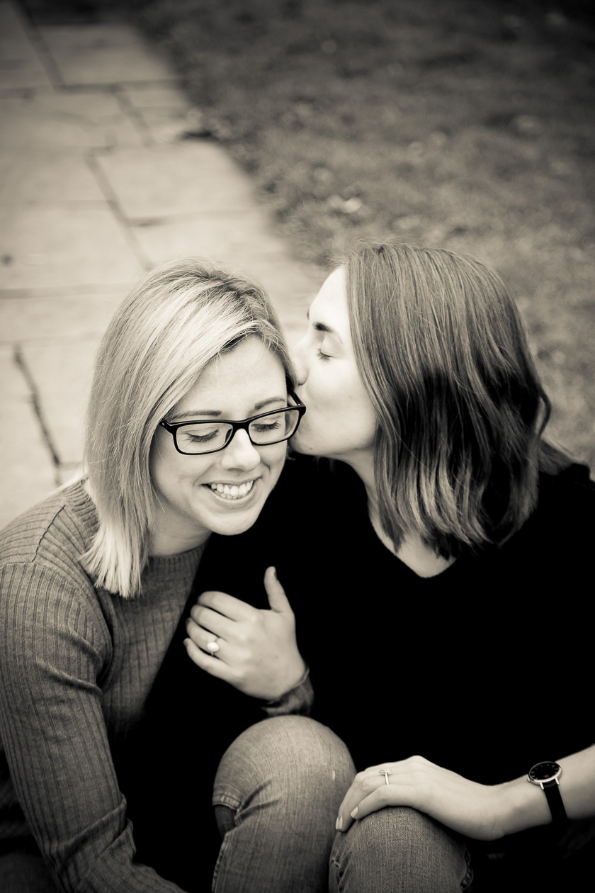 Winter engagement session at Civic Gardens