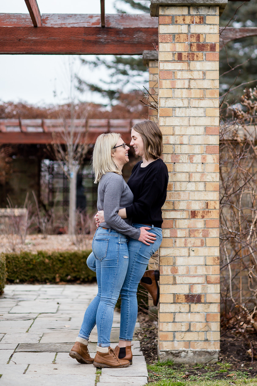 Winter engagement session at Civic Gardens