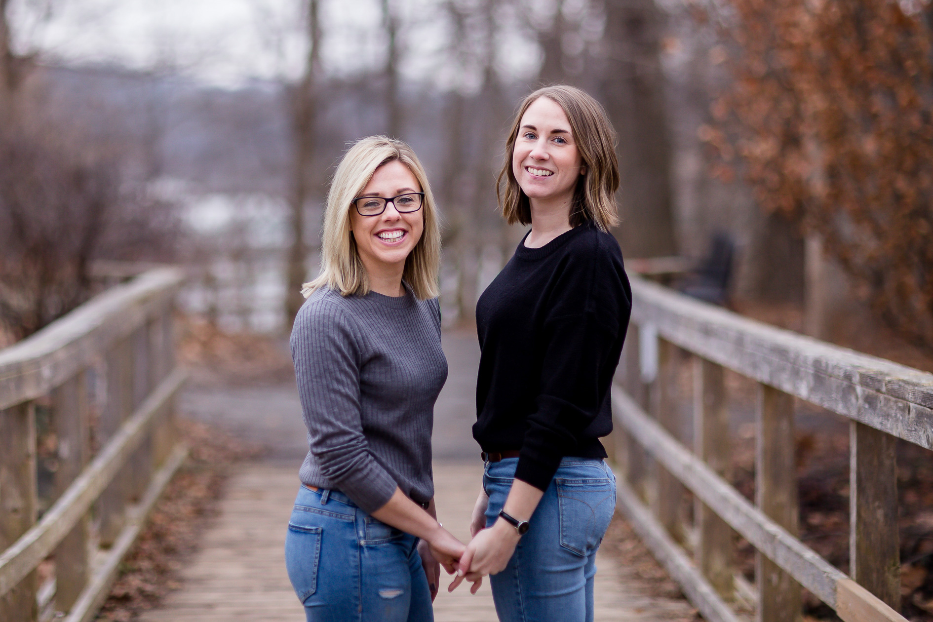 Winter engagement session at Civic Gardens