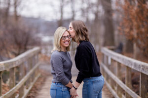 Winter engagement session at Civic Gardens