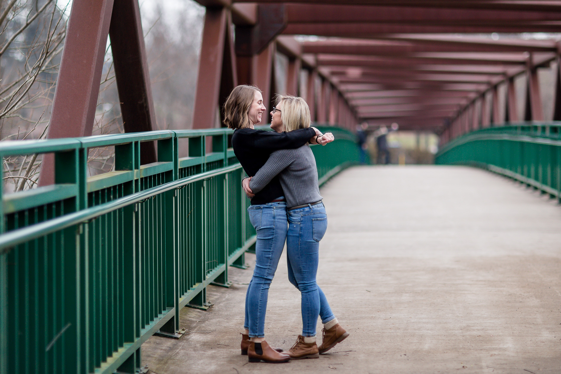 Winter engagement session at Civic Gardens