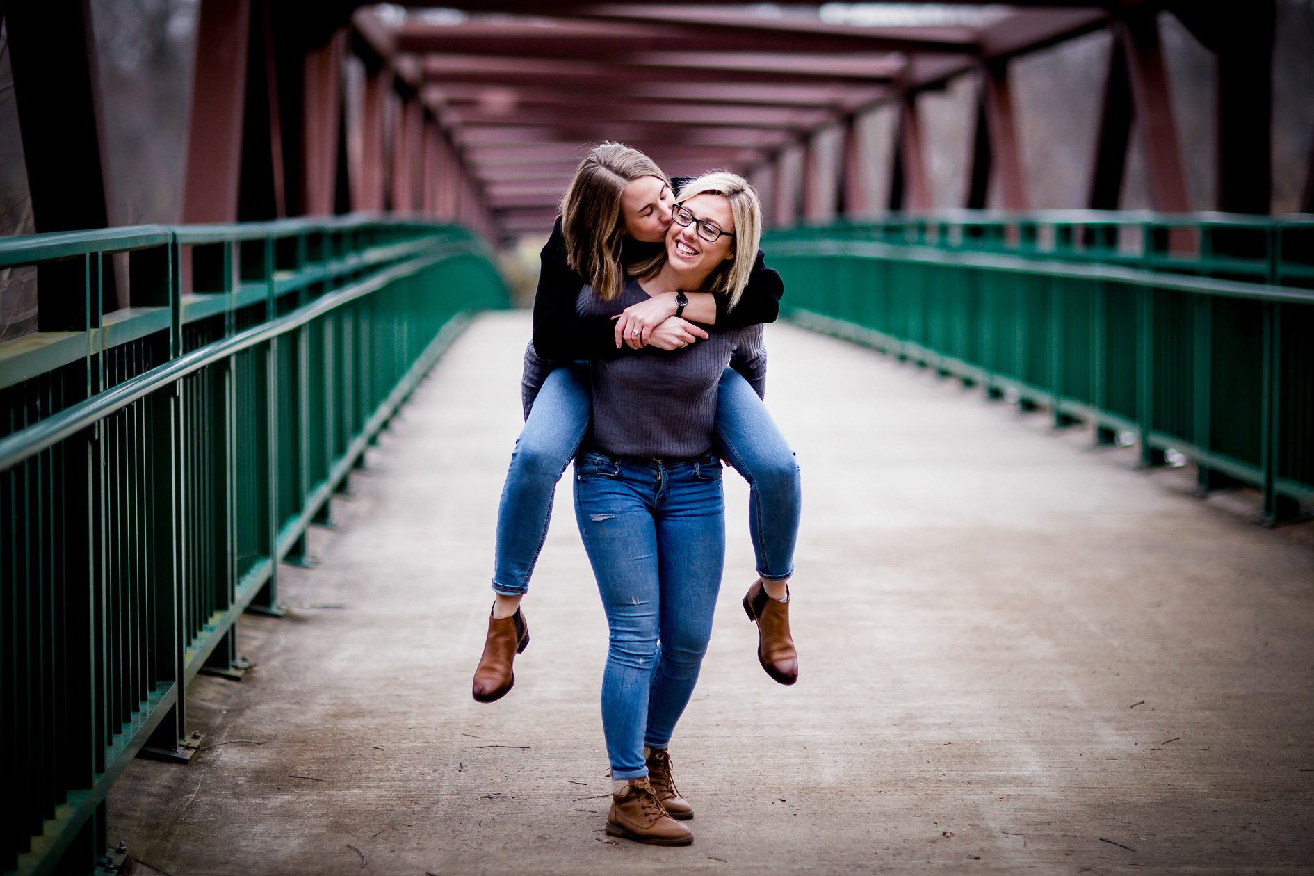 Winter engagement session at Civic Gardens