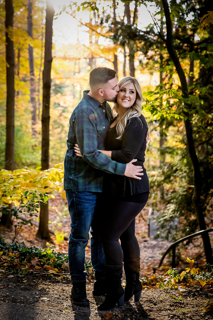 Fall engagement photographer Wonderland Gardens