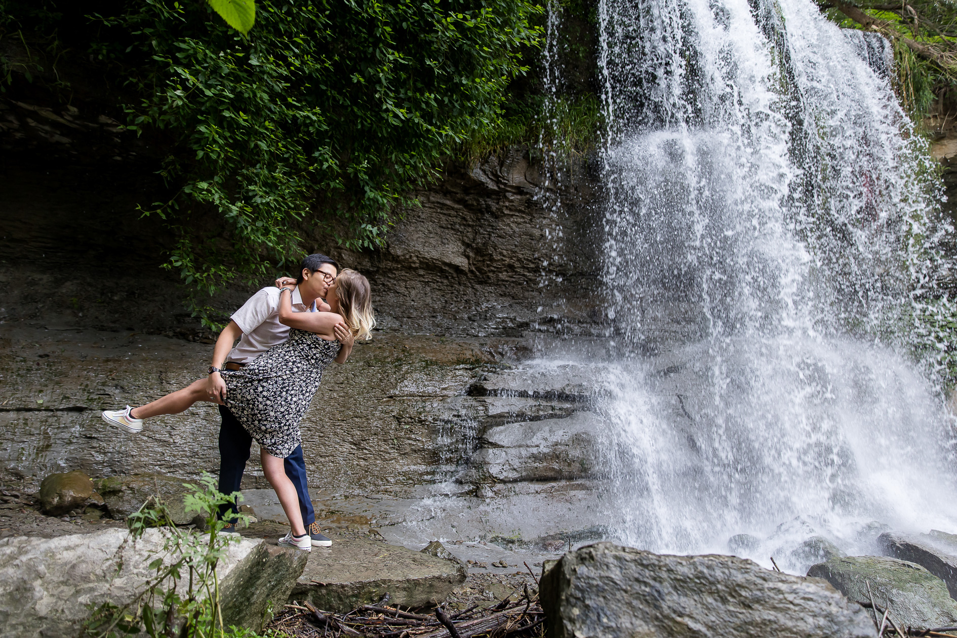 Rock Glen Waterfall Engagement session