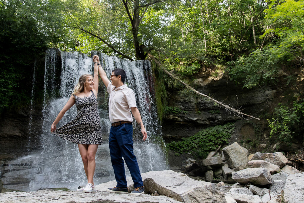 Rock Glen Waterfall Engagement session