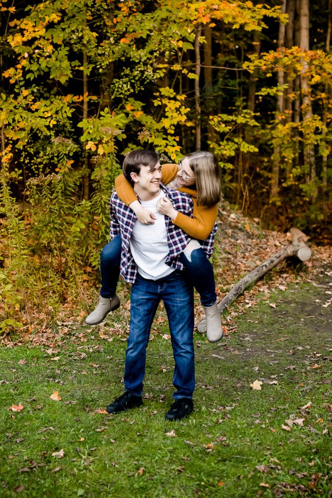 Fun fall engagement photos London Ontario