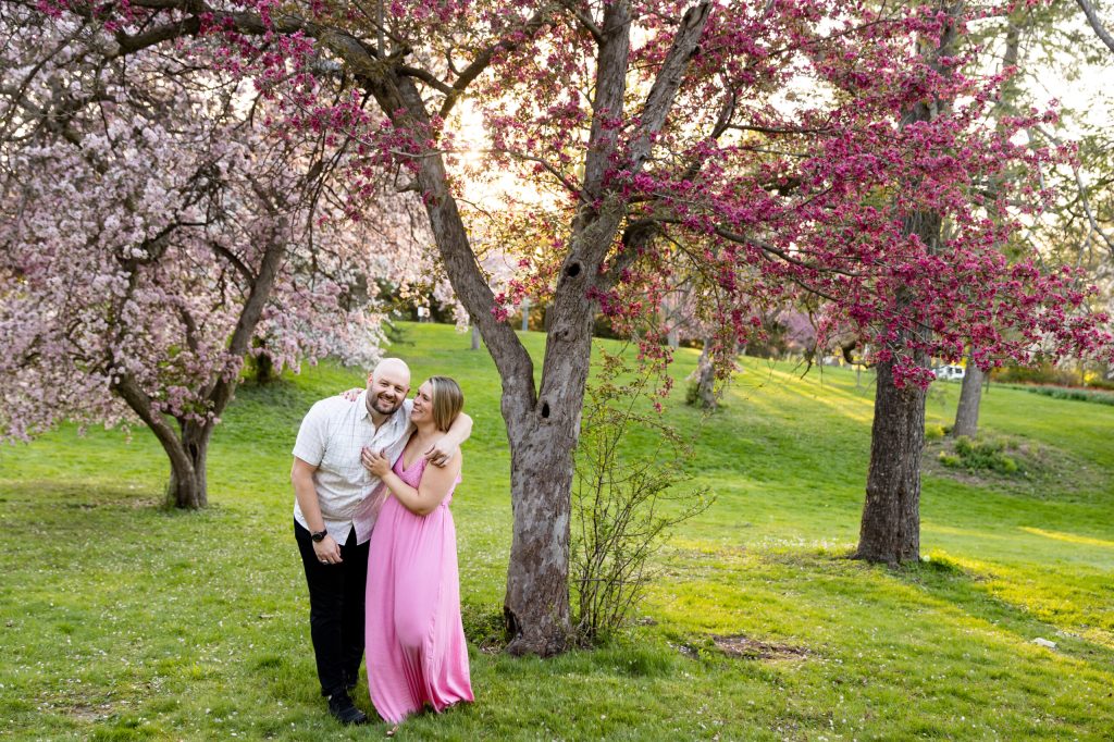 Magnolia trees London Ontario engagement