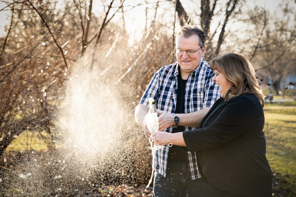 Winter engagement session at Gibbons Park