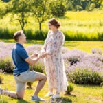 Engagement photo session London Ontario Lavender farm proposal