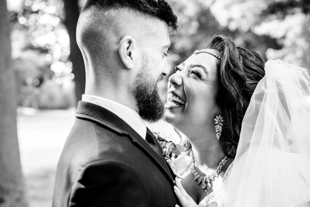 happy couple look at each other wedding photography london ontario